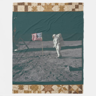 Maanlanding Apollo 11 1969 — Vintage Historische Q Fleece Deken
