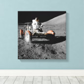maanlanding astronaut buggy space canvas afdruk (Insitu (Houten vloer))