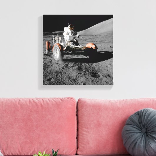 maanlanding astronaut buggy space canvas afdruk (Insitu (Woonkamer))