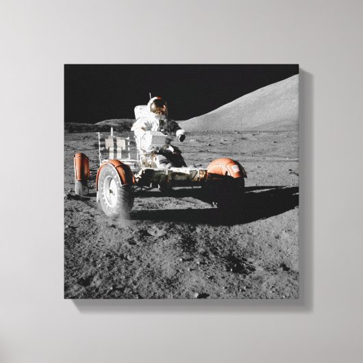 maanlanding astronaut buggy space canvas afdruk (Voorkant)