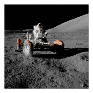 maanlanding astronaut buggy space perfect poster
