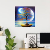 Maanlandschap bonsai poster (Thuiskantoor)