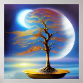 Maanlandschap bonsai poster (Voorkant)