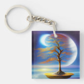 Maanlandschap bonsai sleutelhanger (voorkant)