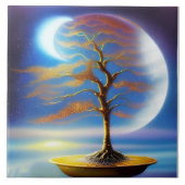 Maanlandschap bonsai tegeltje (Voorkant)