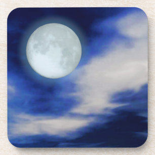 Maanlandschap met maanverlichte wolken drankjes onderzetter