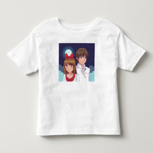 Maanlicht Anime Duo Illustratie Kinder Shirts (Voorkant)