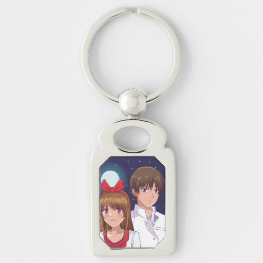 Maanlicht Anime Duo Illustratie Sleutelhanger (Voorkant)