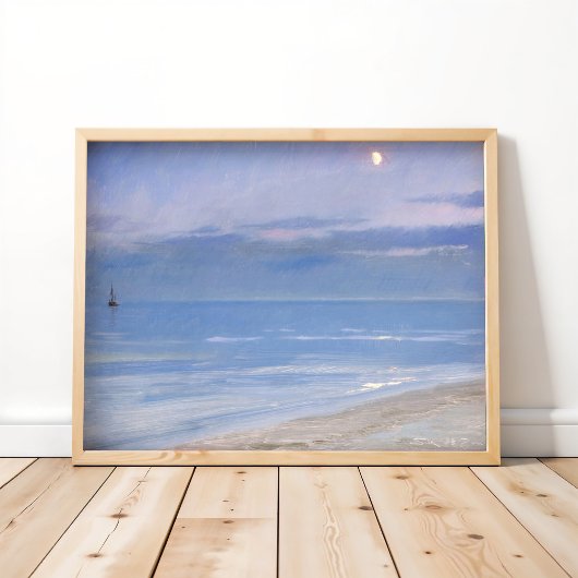 Maanlicht bij Skagen Beach door P.S. Krøyer, Art Poster