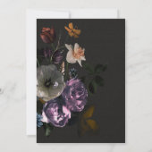 Maanlicht Bloemige Bewaar de Datum Trouw Uitnodigi Kaart (Achterkant)