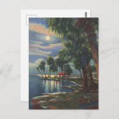 maanlicht boven de tropische wateren van florida briefkaart (Voorkant / Achterkant)