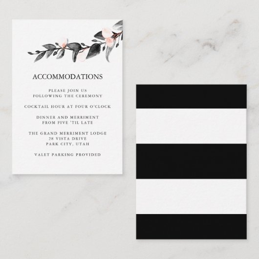 maanlicht | BRUILOFT Hotel Accommodatie Informatiekaartje (Voorkant / Achterkant)