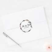 maanlicht | Bruiloft Klassiek Monogram Ronde Sticker (Envelop)