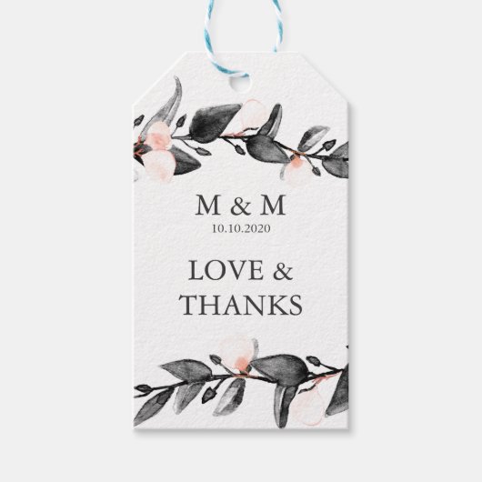 maanlicht | Bruiloft Monogram Bedankt Favor Cadeaulabel (Voorkant)