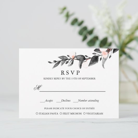 maanlicht | BRUILOFT RSVP MAALTIJD KEUZE (Staand voorkant)