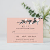 maanlicht | BRUILOFT RSVP MAALTIJD KEUZE ROZE Kaartje (Staand voorkant)