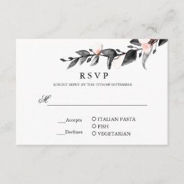 maanlicht | BRUILOFT RSVP MAALTIJD SELECTIE Kaartje