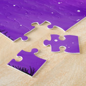 Maanlicht Date Night Koppel Paarse Sterrenhemel Legpuzzel (Zijkant)