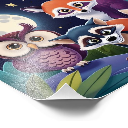 Maanlicht dier foto afdruk (Hoek)