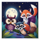 Maanlicht dier foto afdruk (Voorkant)