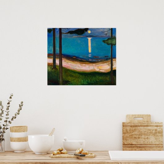Maanlicht door Edvard Munch Poster (Keuken)
