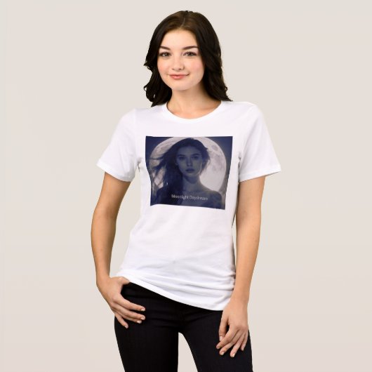 Maanlicht Droombeeld Tri-Blend Shirt (Voorkant volledig)
