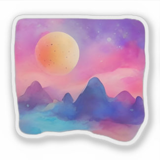 maanlicht-droomlandschap sticker