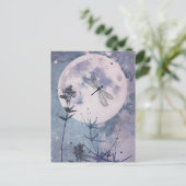 maanlicht en libellen briefkaart (Staand voorkant)