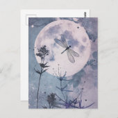 maanlicht en libellen briefkaart (Voorkant / Achterkant)
