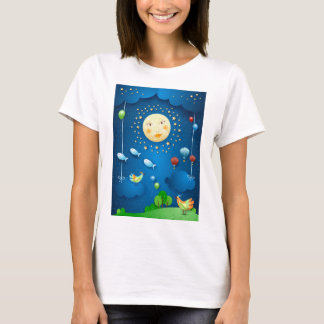 maanlicht en vliegende vissen t-shirt