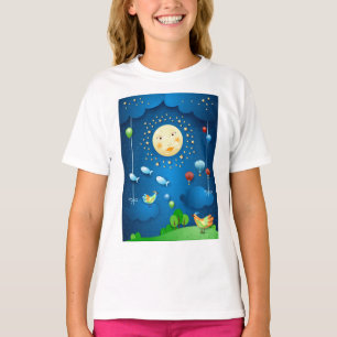 maanlicht en vliegende vissen t-shirt