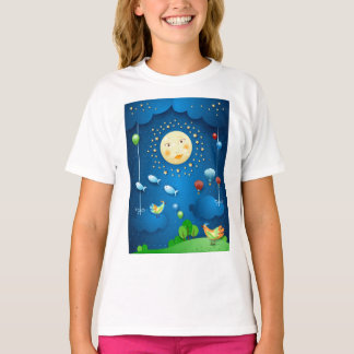 maanlicht en vliegende vissen t-shirt