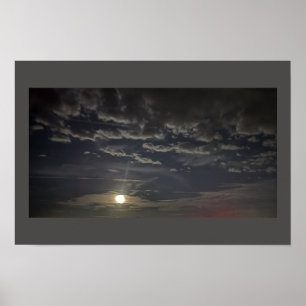 Maanlicht en Wolken Foto Poster