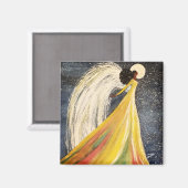 Maanlicht Engel 2 inch vierkante magneet (Voorkant / Achterkant)