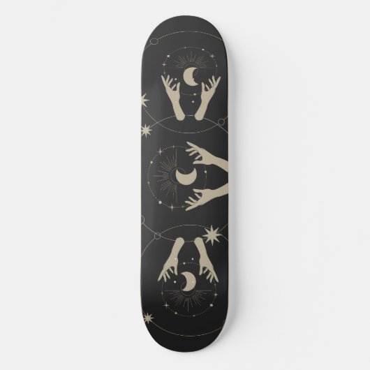 maanlicht fantasie esthetisch ontwerp persoonlijk skateboard (Voorkant)