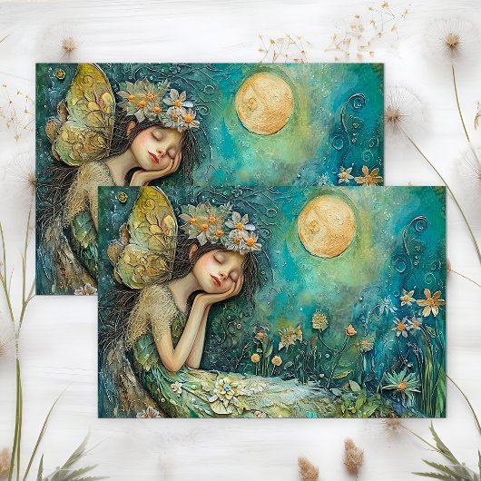 MAANLICHT FEE MEISJE DECOUPAGE TISSUEPAPIER