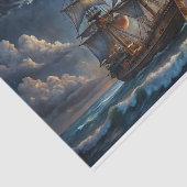 Maanlicht Galjoen Majestic Zeilschip Decoupage Tissuepapier (Detail)