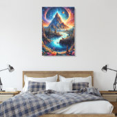 "Maanlicht gebergte sereniteit" Canvas Afdruk (Insitu (Slaapkamer))