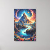 "Maanlicht gebergte sereniteit" Canvas Afdruk (Voorkant)