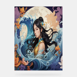 Maanlicht Godin – Ethische Oceaan Fantasie Kunst P Acryl Bord