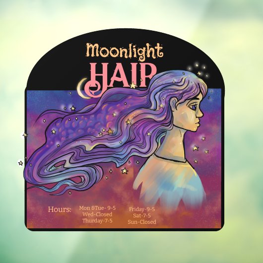 Maanlicht Haar Ruitsticker Raamsticker (Vel 3)