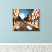 Maanlicht Herfstavond: Canvas Standaard Afmeting Afdruk (Insitu (Houten vloer))