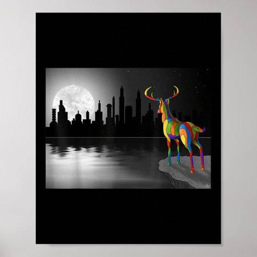 Maanlicht Hert Milieubescherming Dier Pro Poster (Voorkant)