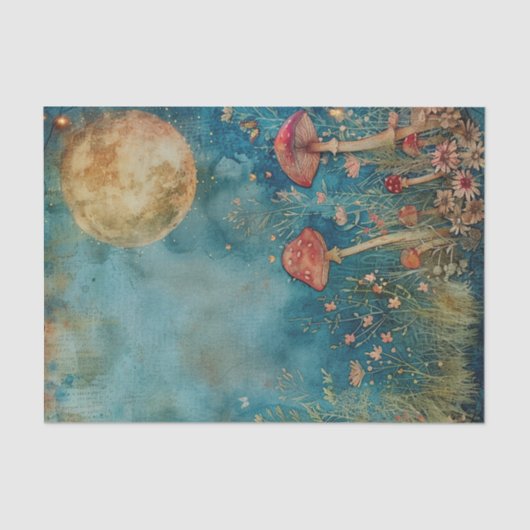 Maanlicht in de Fairy Garden Decoupage Tissuepapier (Voorkant)