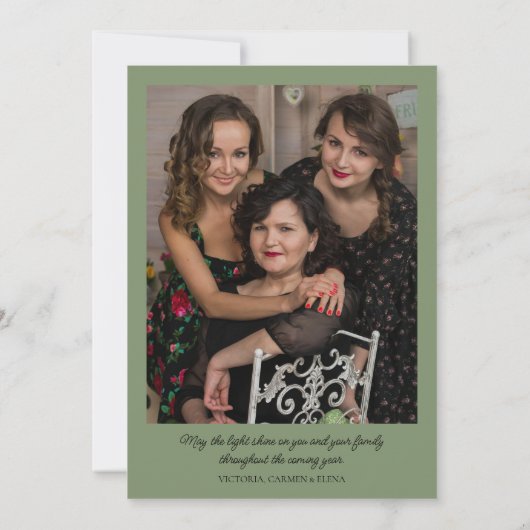 Maanlicht in het hart van de winter met foto Kerst Feestdagenkaart (Achterkant)