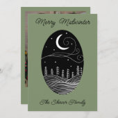 Maanlicht in het hart van de winter met foto Kerst Feestdagenkaart (Voorkant / Achterkant)