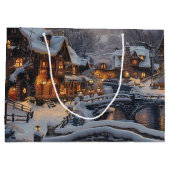 Maanlicht Kerstdorp Winter Scene Vakantie Groot Cadeauzakje (Achterkant)