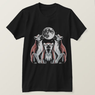 Maanlicht Lemur Trio Grafiek T-shirt