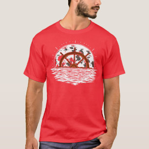 Maanlicht Maan Zeilboot Stuurwiel Zeilen Boa T-shirt