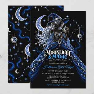 Maanlicht & Magie Halloween Meisjes Nacht Kaart